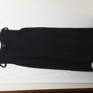 Eileen Fisher Charcoal Black ‎ Women's M Side Hem Vent  Button-Up Top
